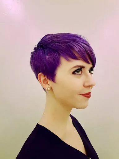 Short Pixie Cut Back Wig Straight Human Hiar Wigs None Lace full...